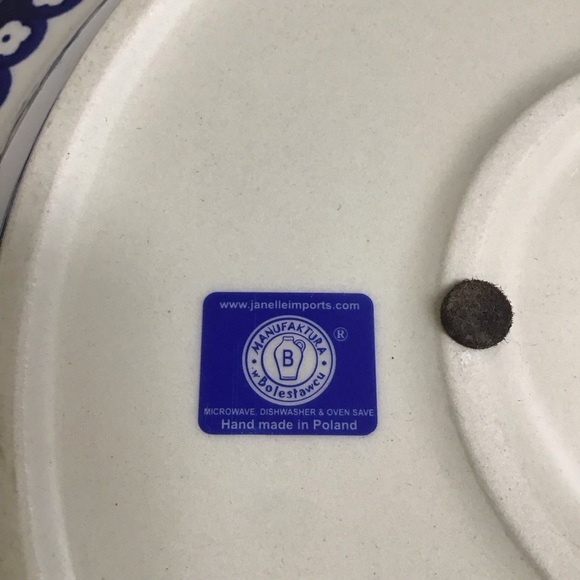 Polish Pottery Daisy Cobalt Blue Bake Serve Dish 13.25” SIGNED Wolak Boleslawiec - Picture 7 of 16